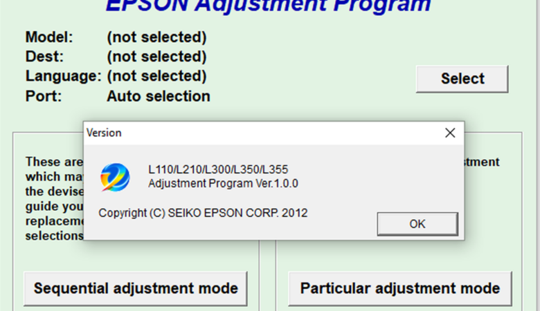 Epson L110 L210 L300 L350 L355 Adjustment Program Free download