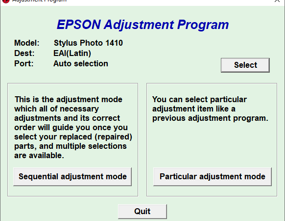 Epson Stylus Photo 1410 Resetter Free Download