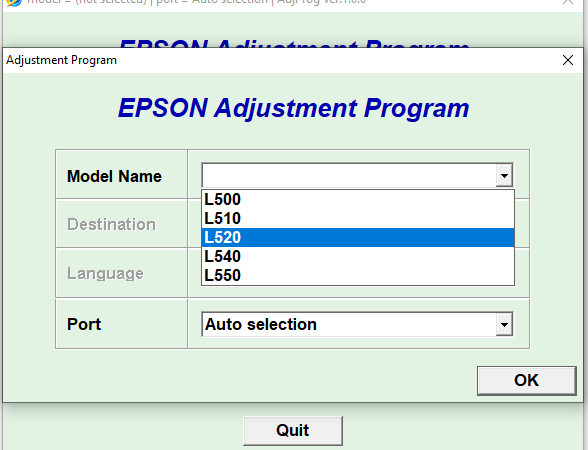 Epson L500 L510 L520 L540 L550 resetter Free Download