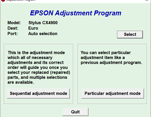 Epson Stylus CX4900 Resetter Free Download