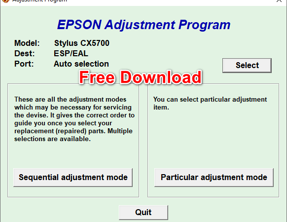 Epson CX5700 Resetter Adjustment Program Tool Free Download