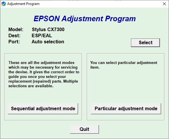 Epson CX7300 Resetter Adjustment Program Tool Free Download